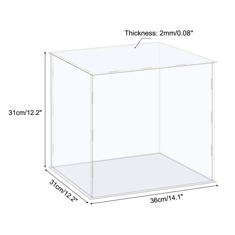 Display Case Box Acrylic Box Transparent Showcase 36x31x31cm for Collectibles