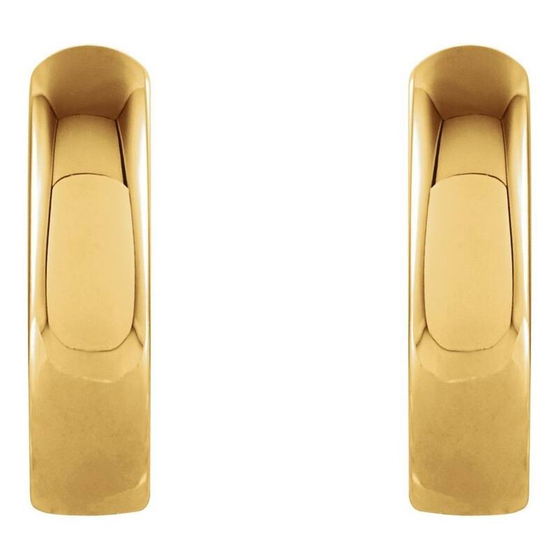Curata 14k Yellow Gold 9.5mm Polished Hinged Earrings