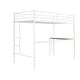 preview thumbnail 12 of 13, Twin Loft Bed with Built-in Desk and Guardrails, White