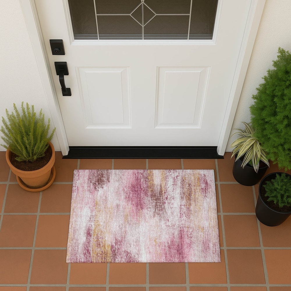 Machine Washable Indoor/ Outdoor Vintage Ombre Chantille Rug