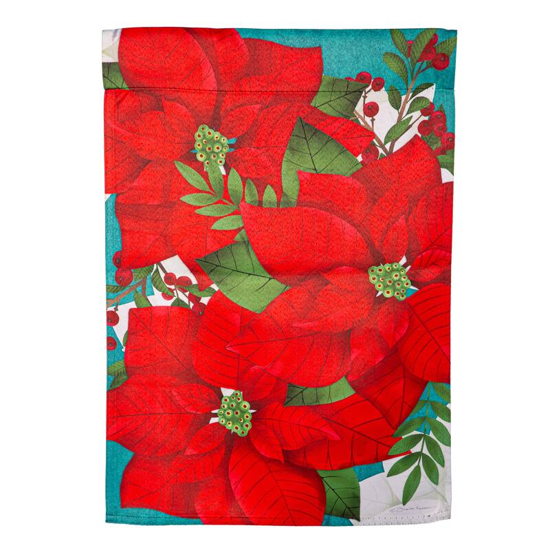 12.5 in. x 18 in. Poinsettia Suede Garden Flag