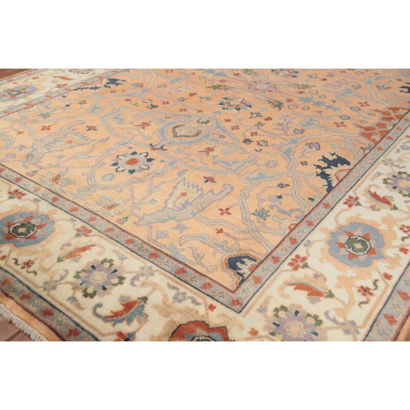Heriz Serapi Indian Large Rug Hand-Knotted Wool Carpet - 9'8" x 14'1"