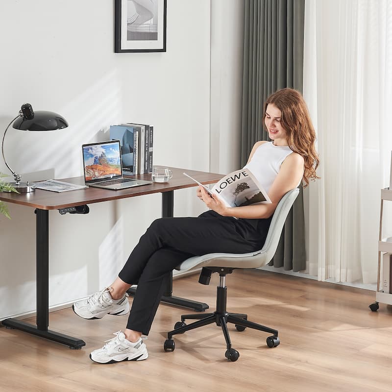 Ergonomic Office Chair Swivel Armless Desk Chair with Wheels