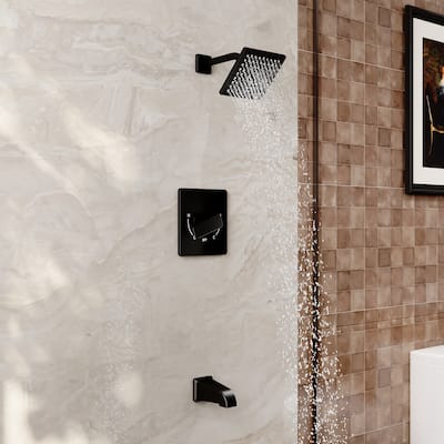 Single Handle 1-Spray Tub and Shower Faucet -Matte Black