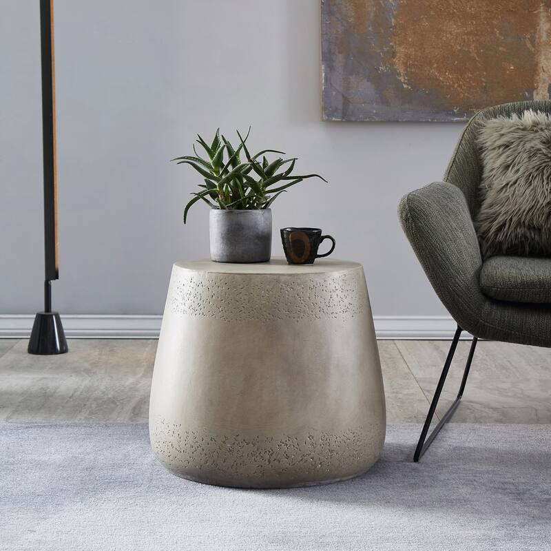 outdoor Magnesium Oxide SIDE TABLE,Light Gray