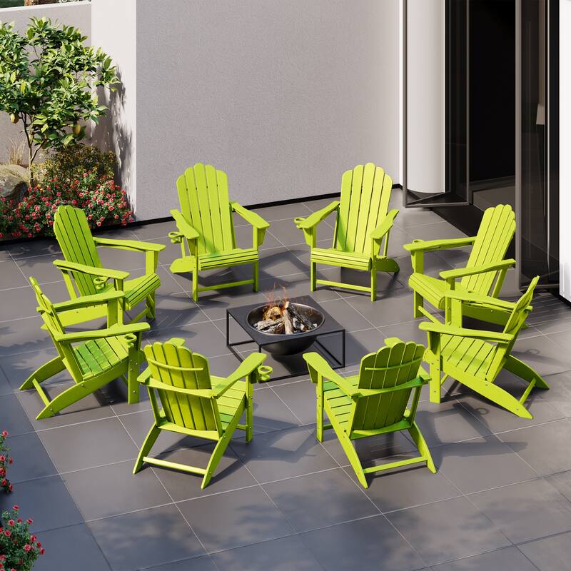 Aderson Outdoor Poly Adirondack Chair (Set of 8)