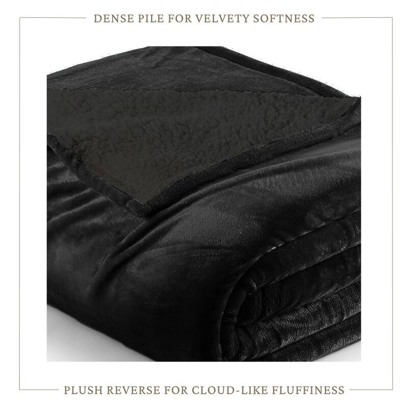 Linery & Co. Velvet Plush Reversible Sherpa Bed Blanket