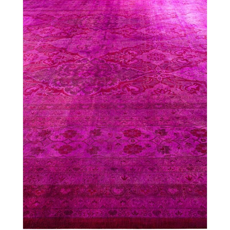 Overdyed, One-of-a-Kind Hand-Knotted Area Rug - Pink - 12' 2" x 17' 2"