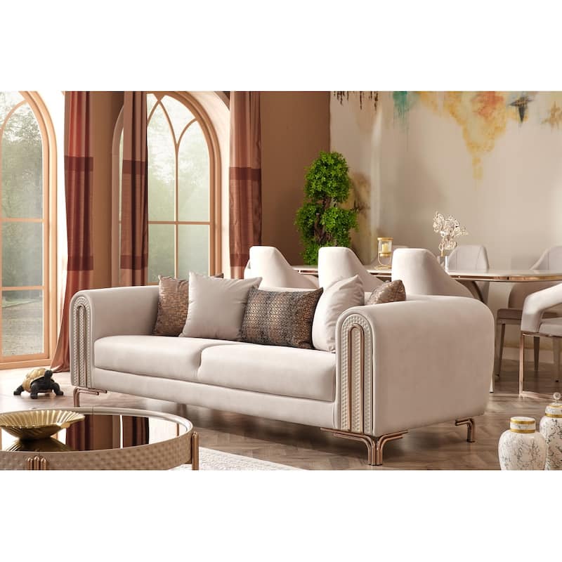 Pretoria 3-Pieces One Sofa One Loveseat One Chair Living Room Set, Metal Leg