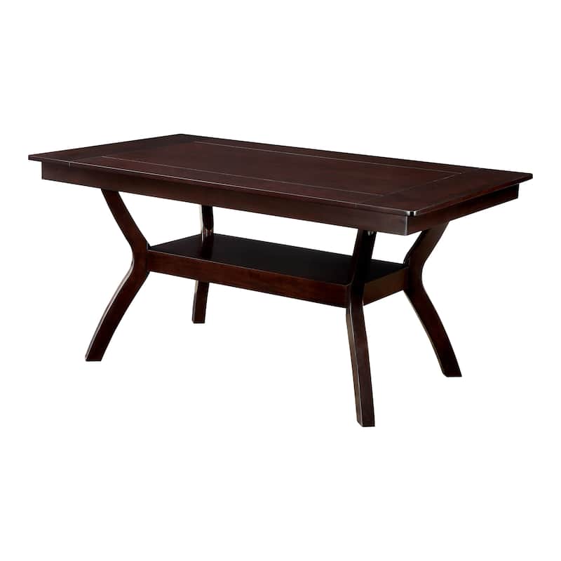 Furniture of America Copper Grove Schmidt 64-inch Wood Dining Table with Shelf