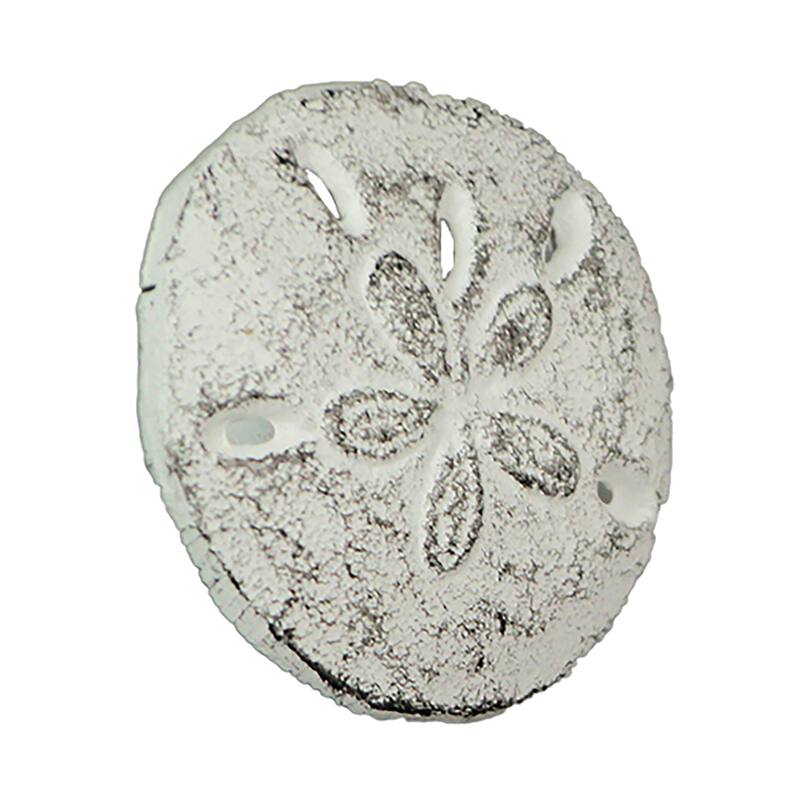 Antique Finish Sand Dollar Drawer Pulls - 6-Piece Set - 2.25 X 2.25 X 1 inches - White