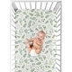 preview thumbnail 4 of 4, Leaf Collection Boy Girl Jersey Knit Fitted Crib Sheet - Green Boho Watercolor Botanical Floral Flower Woodland Garden