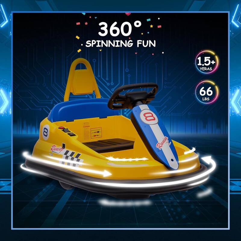 6V Electric Ride On Toy Bumper Car for Kids 1.5-6 Years Old