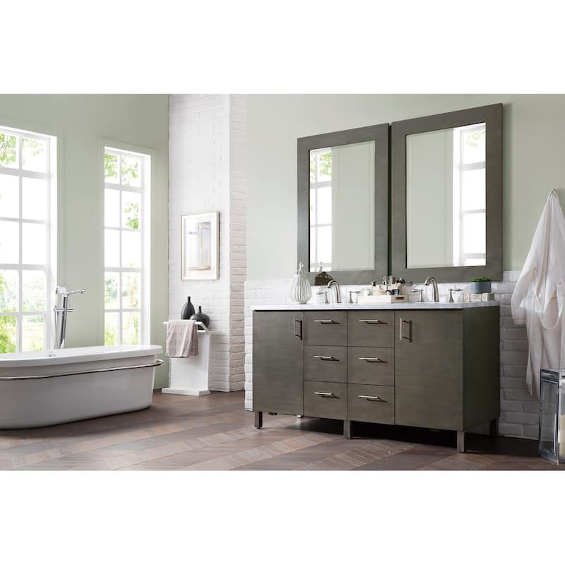 James Martin Vanities Metropolitan 60" Double Vanity, Silver Oak