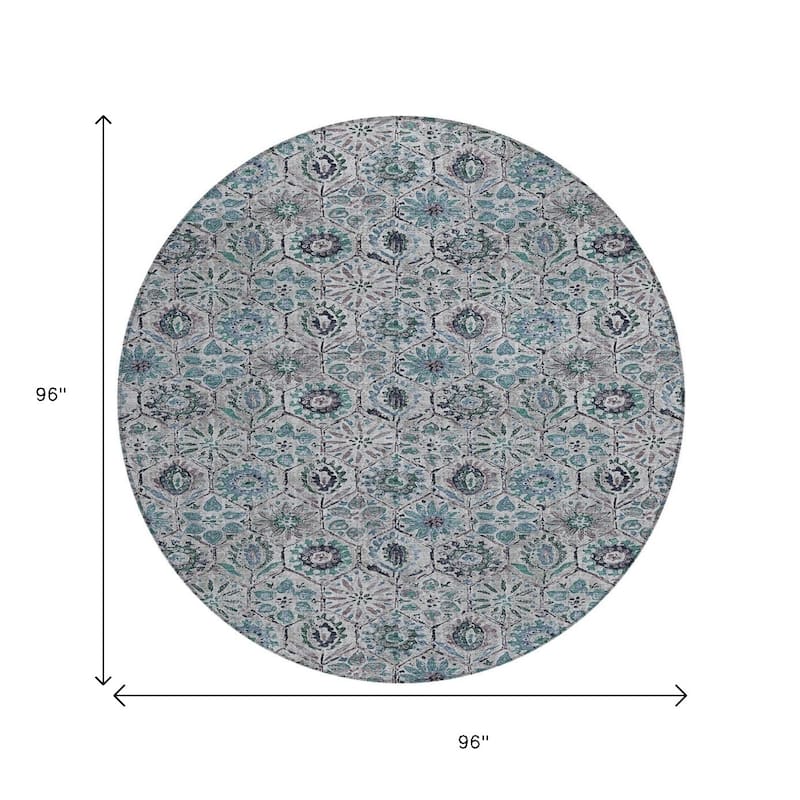 HomeRoots Floral Transitional Rectangle Outdoor Rug