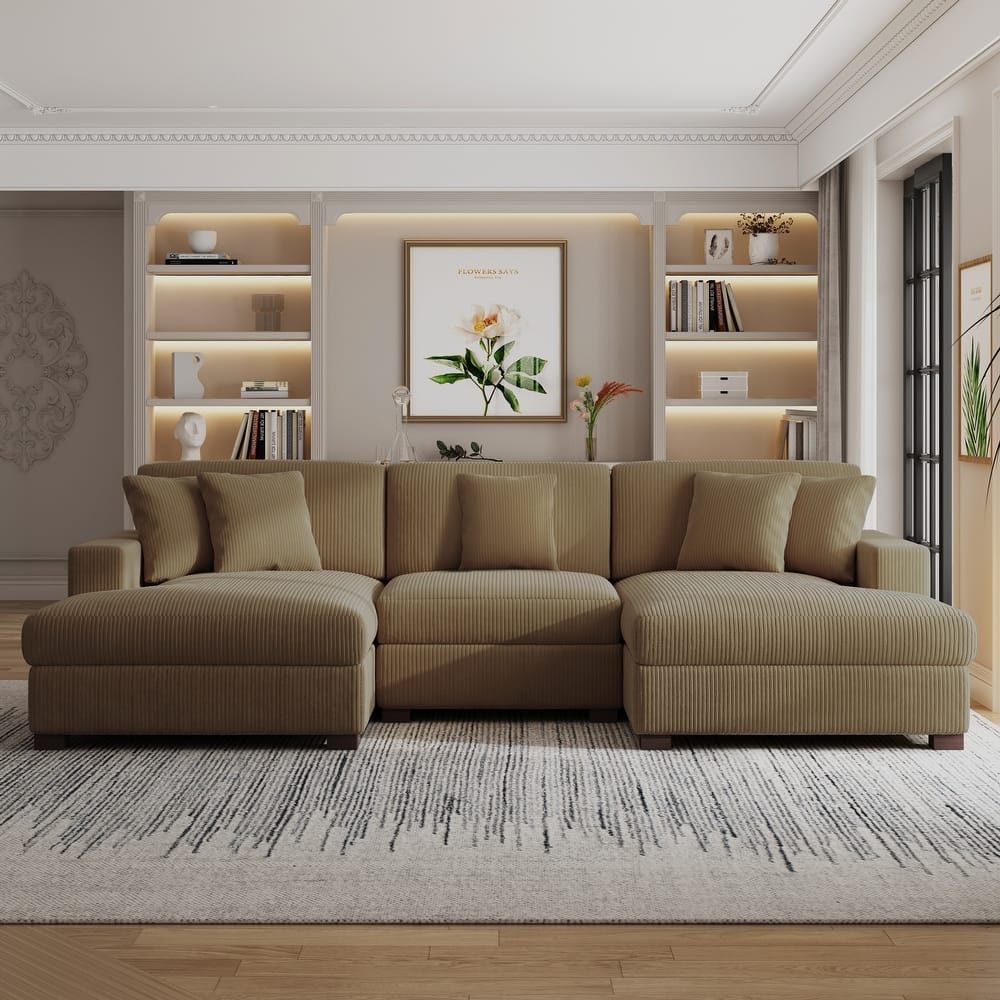 Modern Oversized Modular Sectional Sofa Set With Pillows