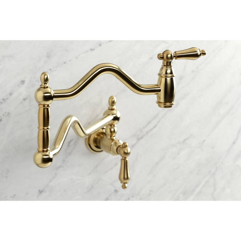 Kingston Brass Heritage 3.8 GPM Single Hole Wall Mounted Pot Filler