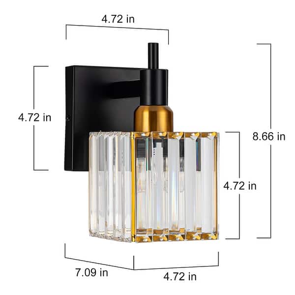 dimension image slide 21 of 23, 2/3/4-Light Modern Bathroom Crystal Vanity Light Wall Sconces