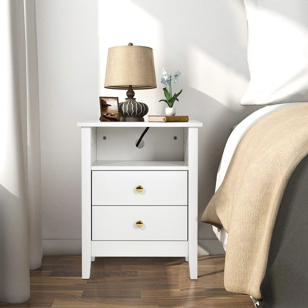 Bedside table with outlet and usb outlet