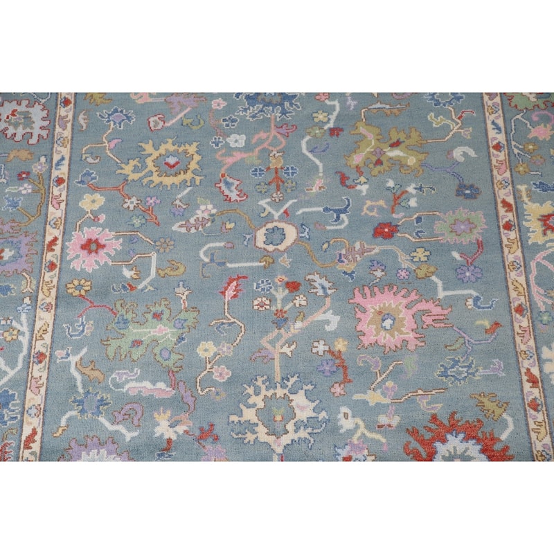 All-Over Oushak Oriental Area Rug Hand-Knotted Wool Carpet - 8'1"x 9'8"