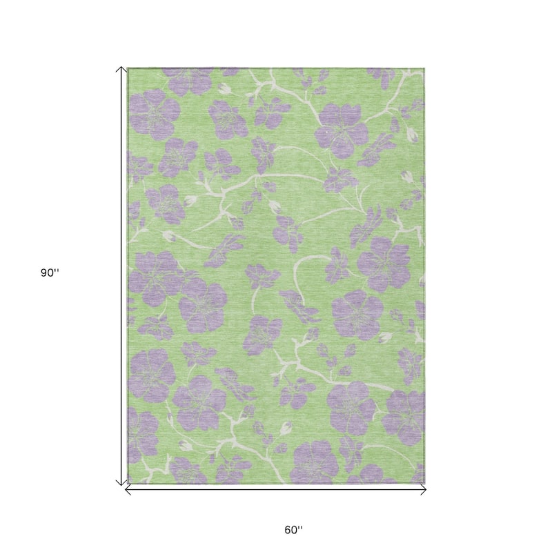 HomeRoots Floral Transitional Rectangle Outdoor Rug
