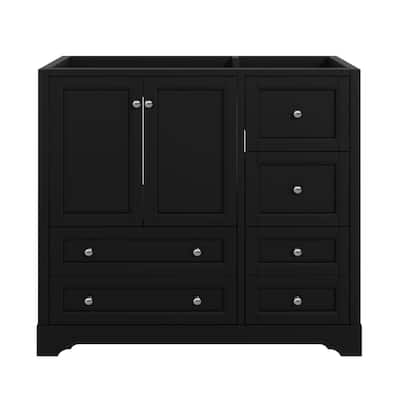 36inch Bathroom Vanity without Sink,Solid Wood Freestanding Bathroom Vanities with 4 Storage Drawers and Shelf