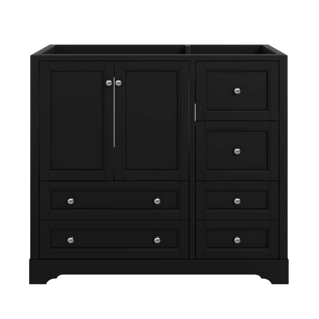 Roomfitters 36 Inch Bathroom Vanity without Sink, Solid Wood Freestanding Cabinet with 4 Drawers and Shelf