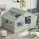 preview thumbnail 20 of 50, Closed House-shaped Frame Bed with Guardrail and Door for Toddler House Floor Bed Montessori Style Floor Bed with Roof, Windows