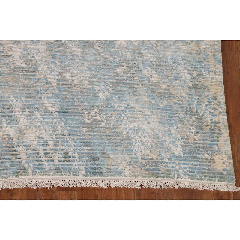 Striped / Abstract Area Rug Hand-Knotted Wool Carpet - 5'6"x 7'8"