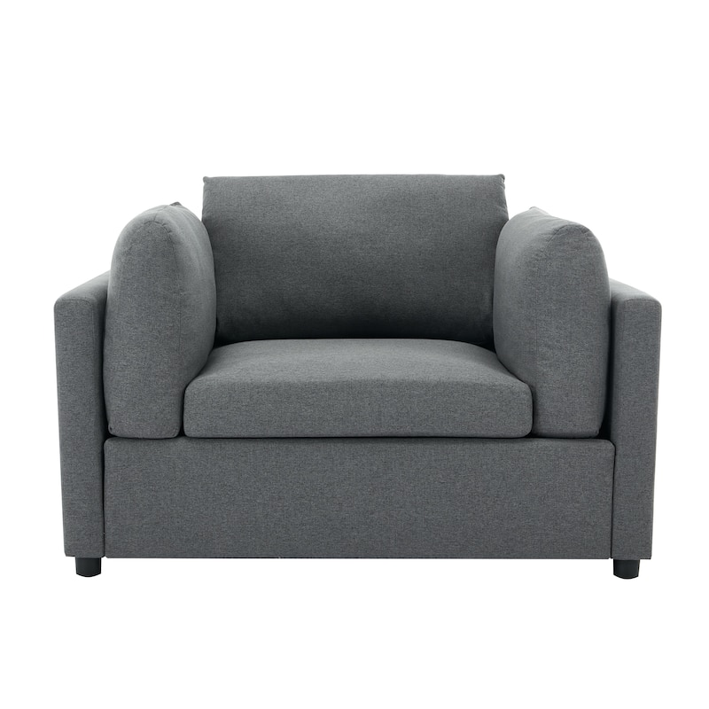 Roomfitters 50" Oversized Armchair with Ottoman, Modern Accent Chair, Lumbar Support, Reading Sofa for Bedroom