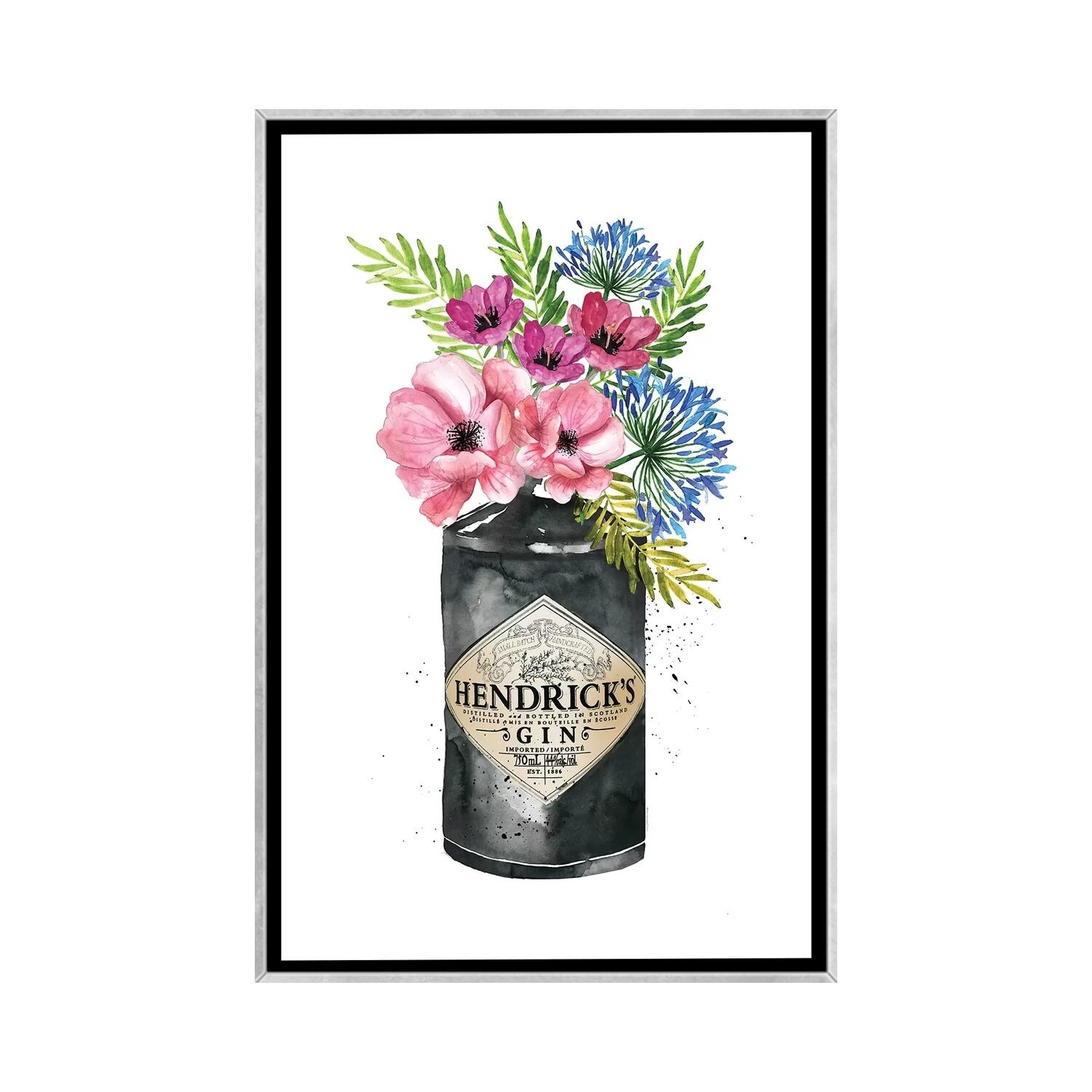 iCanvas Hendricks Pink Flowers by Mercedes Lopez Charro Framed - Bed Bath  & Beyond - 37755348