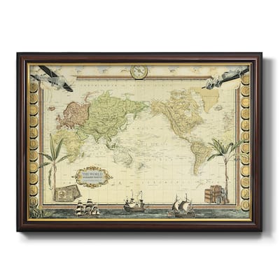 Adventure Map Premium Framed Canvas- Ready to Hang