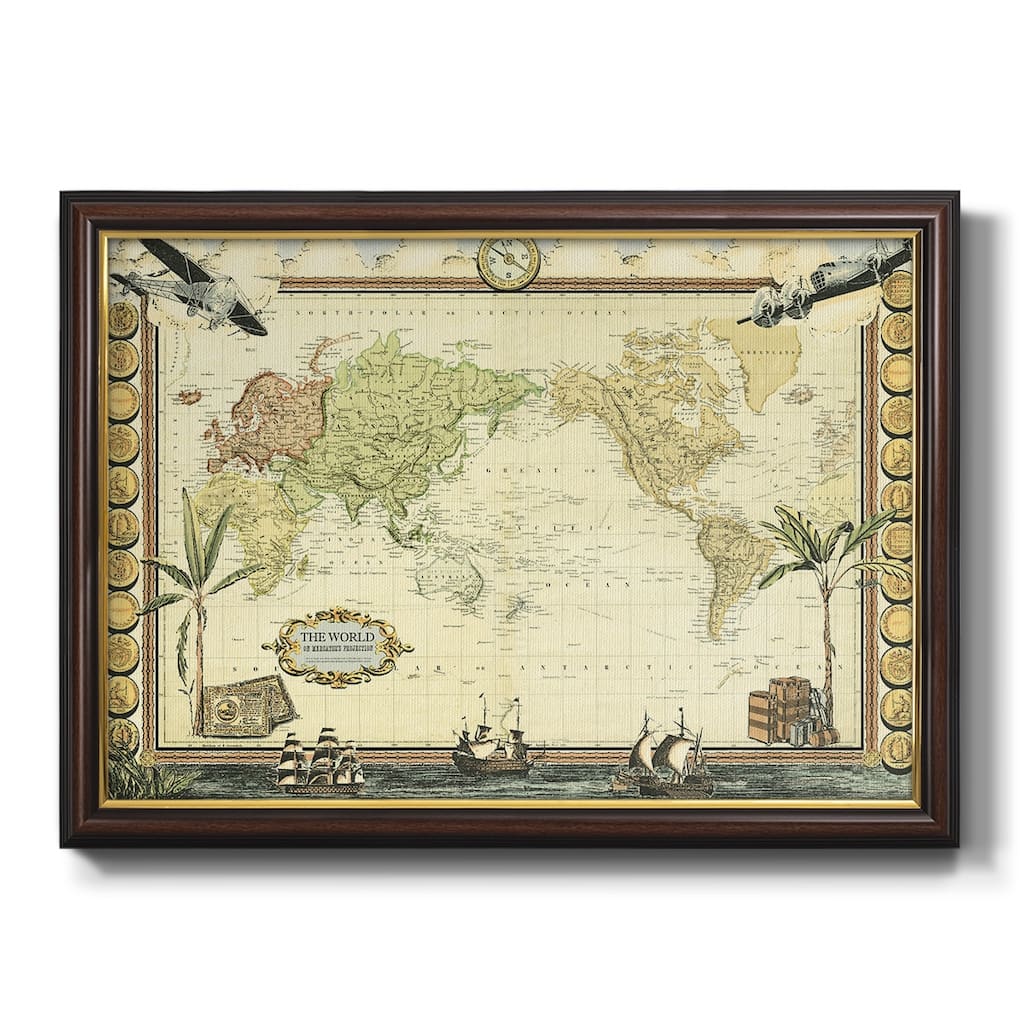 Adventure Map Premium Framed Canvas- Ready to Hang