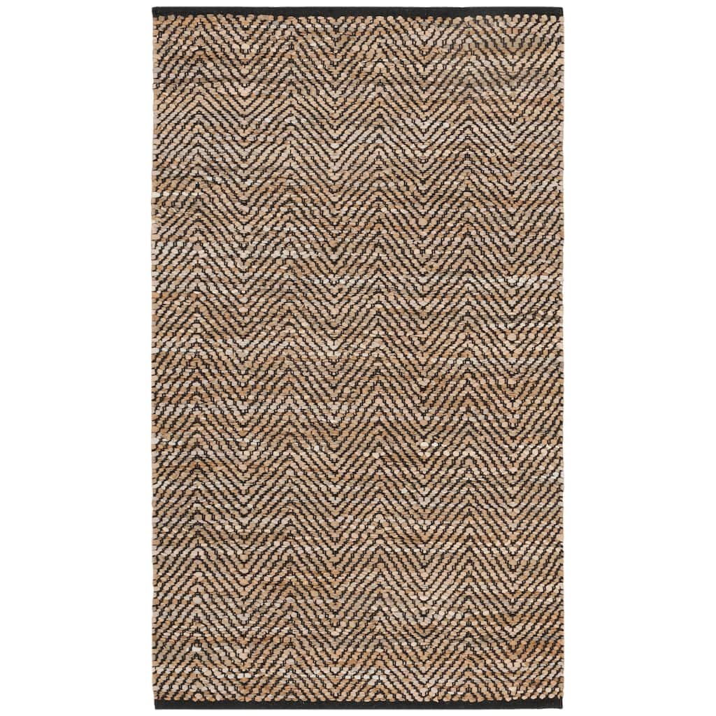 SAFAVIEH Vintage Leather Violet Handmade Leather Striped Area Rug