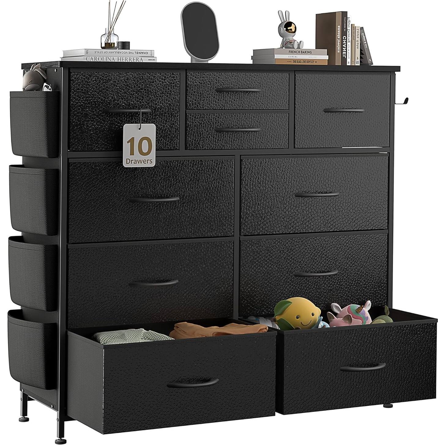 10 Drawer Dresser Fabric Closet Storage Tower Organizer Unit Bedroom