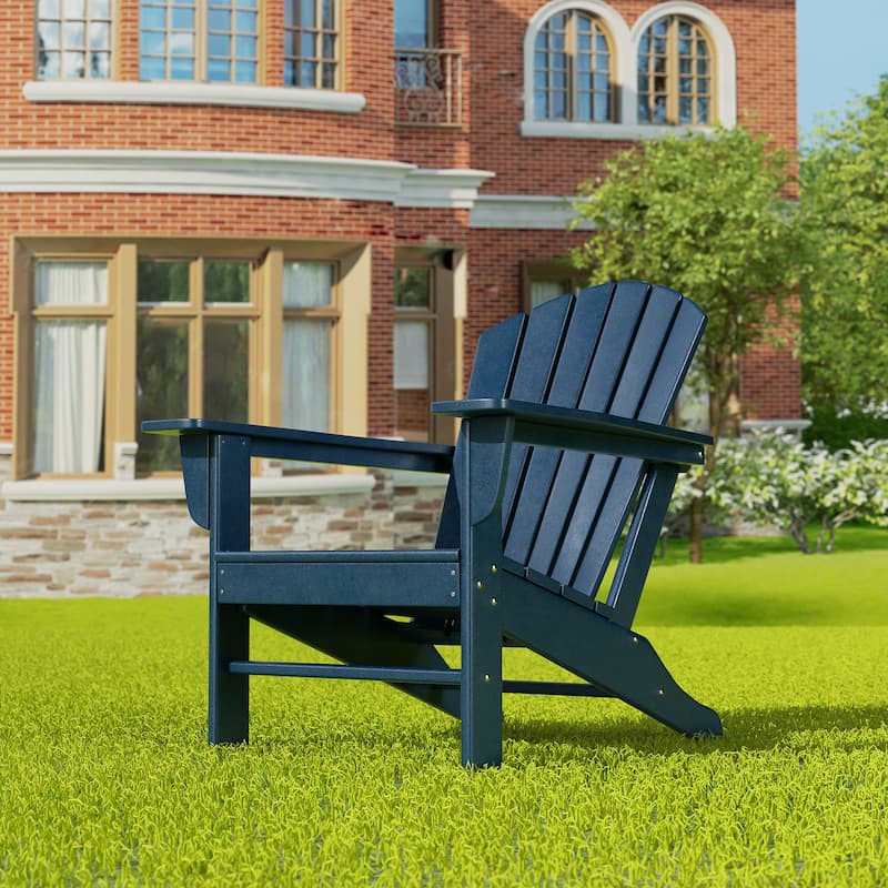 Altura Outdoor Eco-Friendly All Weather Poly Patio Adirondack Chair - Deep Seating - Navy Blue