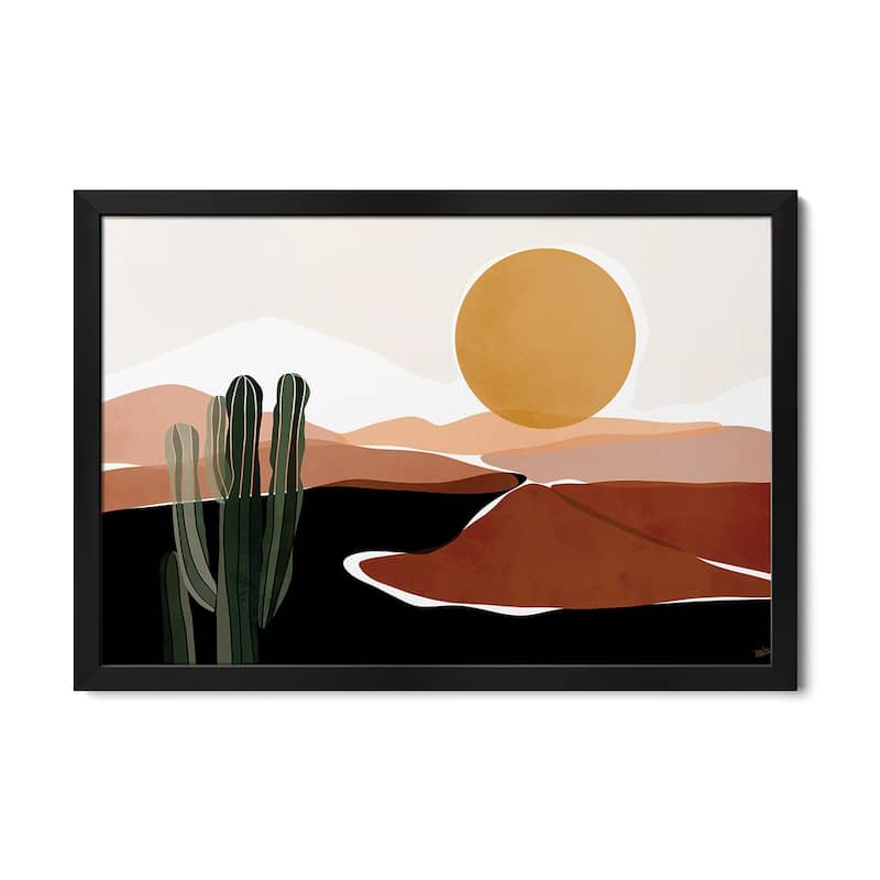 Desert Calm Premium Framed Poster by Bria Nicole - Black - 32x24x1