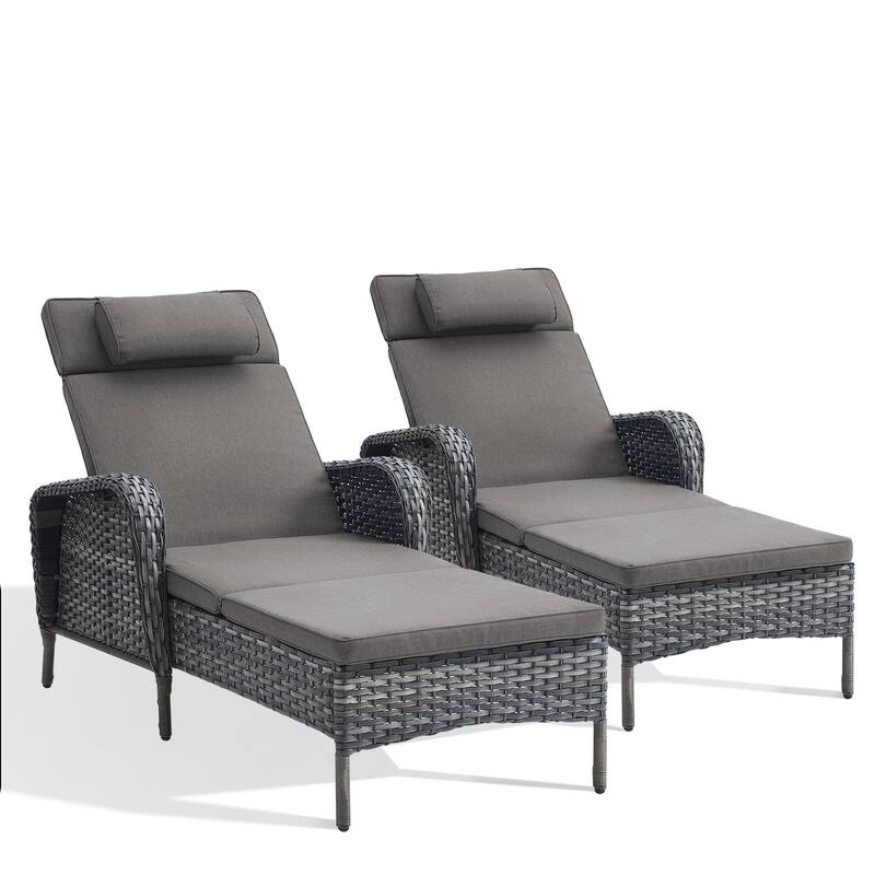 Patio Chaise Lounge Chairs Set of 2 for Outside