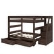 preview thumbnail 16 of 22, Max and Lily Modern Farmhouse Queen Over Queen Bunk Bed With Staircase and Storage Drawers