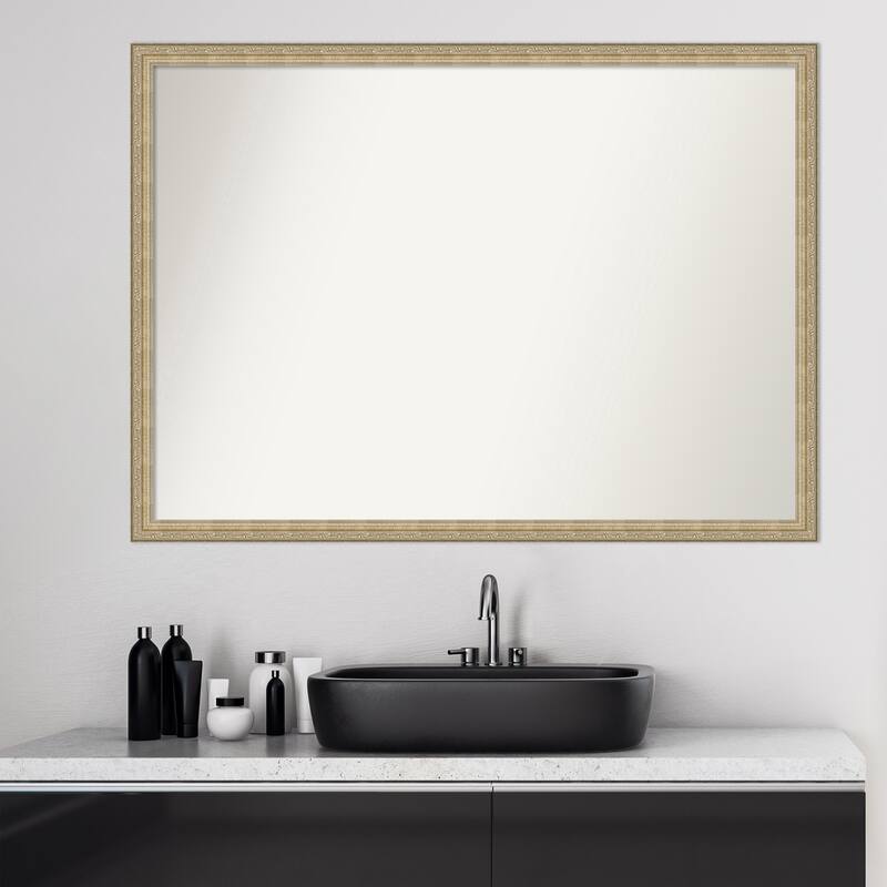 Non-Beveled Bathroom Wall Mirror - Paris Champagne Frame