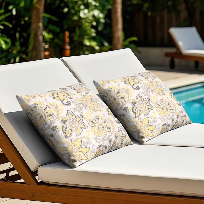Outdoor Patio Water-Resistant Throw Pillows Set of 2