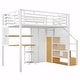 preview thumbnail 23 of 30, Full Size Metal Loft Bed with Wardrobe, Desk, Storage Shelves