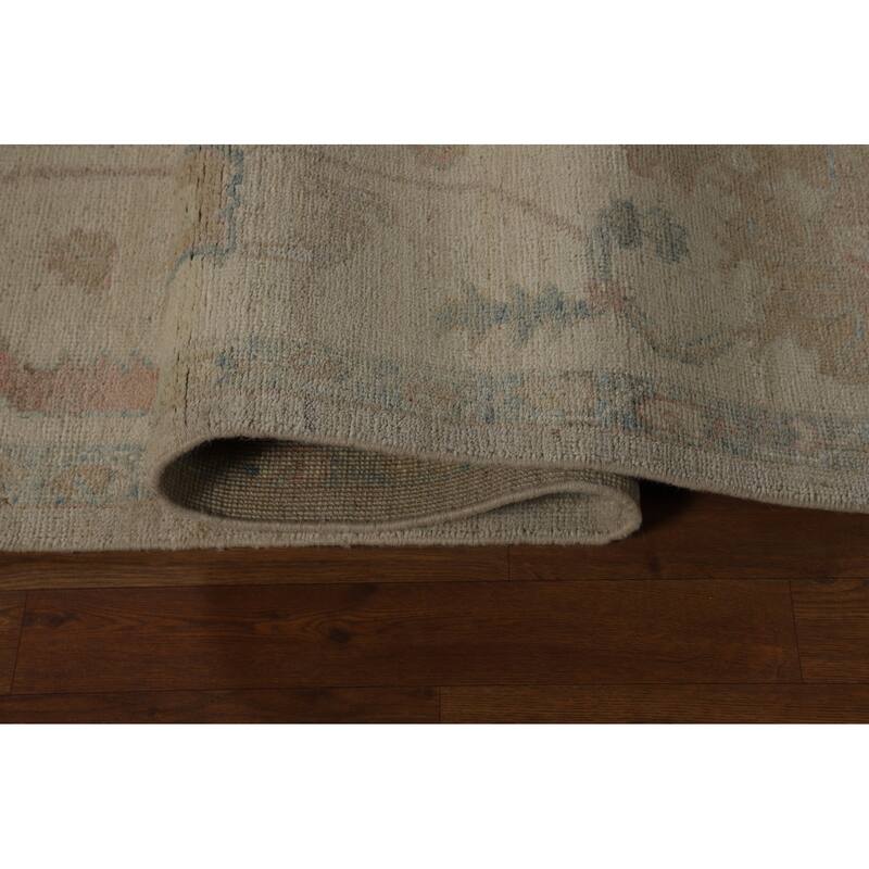 Vegetable Dye Oushak Turkish Area Rug Handmade Wool Carpet - 7'11" x 9'10"
