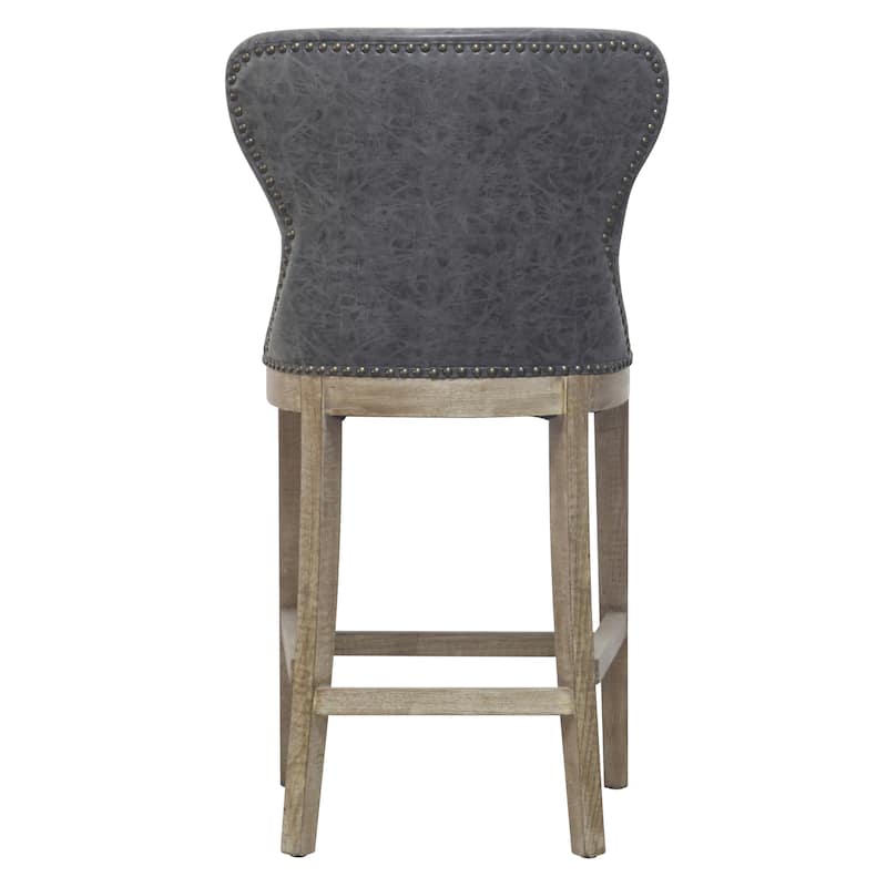 NPD Furniture Dorsey Brown and Grey Nubuck Counter Stool