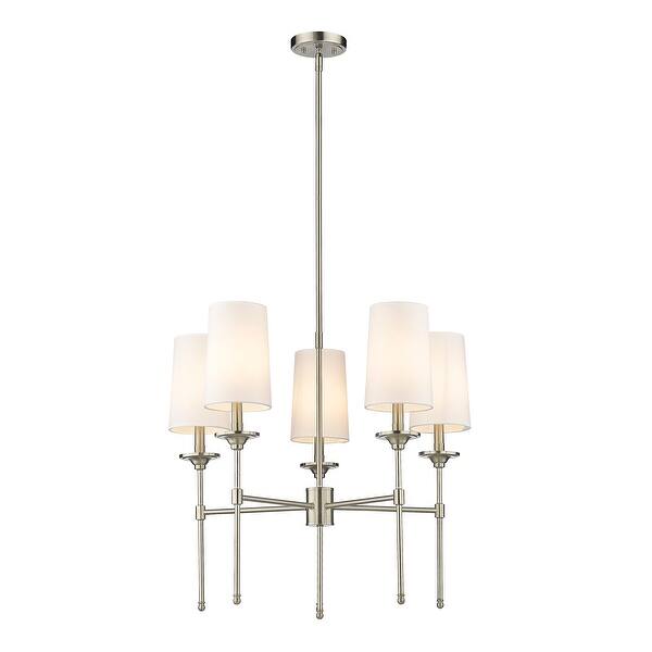 slide 2 of 5, Emily 5 Light Chandelier - Brushed Nickel