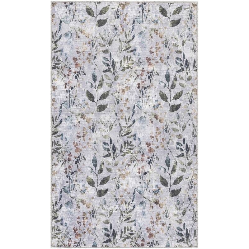 HomeRoots Floral Contemporary Rectangle Area Rug - 3' X 5'