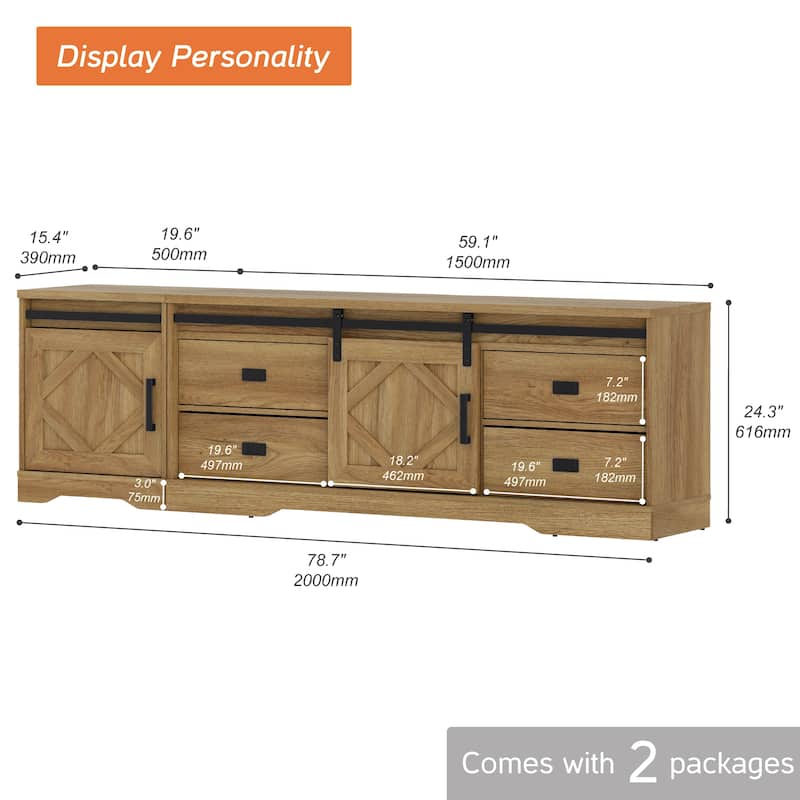 Modern Farmhouse TV Stand for up to 85" 110" 140" TVs