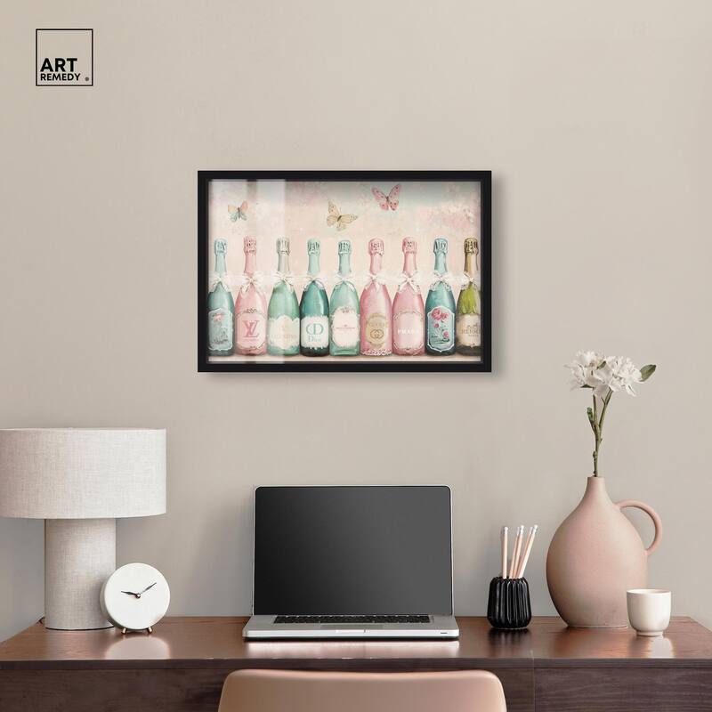 Champagne Mint and Pink Shadowbox by Art Remedy