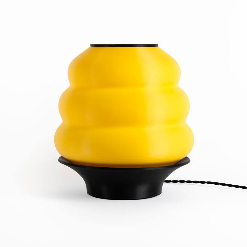 Honey Pot 12" Minimalist Classic Plant-Based PLA 3D Printed Dimmable LED Table Lamp, by JONATHAN Y