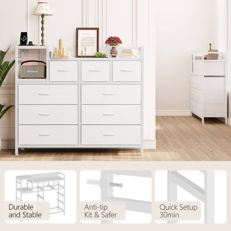 Bedroom Dresser with 9 Drawers